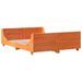 Cadre de lit sans matelas cire marron 150x200cm bois pin massif - Photo n°5