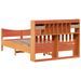 Cadre de lit sans matelas cire marron 150x200cm bois pin massif - Photo n°8