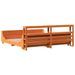 Cadre de lit sans matelas cire marron 200x200cm bois pin massif - Photo n°8