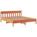 Cadre de lit sans matelas cire marron 200x200cm bois pin massif - Photo n°5