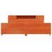 Cadre de lit sans matelas cire marron 200x200cm bois pin massif - Photo n°4