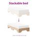 Cadre de lit sans matelas empilable 75x190 cm bois massif - Photo n°8