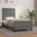 Cadre de lit sans matelas gris 90x190 cm similicuir - Photo n°1