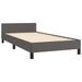 Cadre de lit sans matelas gris 90x190 cm similicuir - Photo n°5