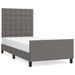 Cadre de lit sans matelas gris 90x190 cm similicuir - Photo n°2