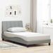 Cadre de lit sans matelas gris clair 100x200 cm tissu - Photo n°1