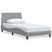 Cadre de lit sans matelas gris clair 100x200 cm tissu - Photo n°2