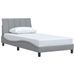 Cadre de lit sans matelas gris clair 100x200 cm tissu - Photo n°3