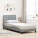 Cadre de lit sans matelas gris clair 80x200 cm tissu - Photo n°1