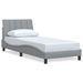 Cadre de lit sans matelas gris clair 90x190 cm tissu - Photo n°2