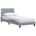 Cadre de lit sans matelas gris clair 90x190 cm tissu - Photo n°3