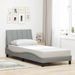 Cadre de lit sans matelas gris clair 90x200 cm tissu - Photo n°1