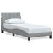 Cadre de lit sans matelas gris clair 90x200 cm tissu - Photo n°2