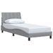 Cadre de lit sans matelas gris clair 90x200 cm tissu - Photo n°3