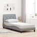 Cadre de lit sans matelas gris clair 90x200 cm tissu - Photo n°1