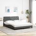 Cadre de lit sans matelas gris foncé 160x200 cm tissu - Photo n°1
