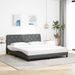 Cadre de lit sans matelas gris foncé 180x200 cm tissu - Photo n°1