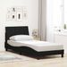 Cadre de lit sans matelas noir 90x200 cm tissu - Photo n°4