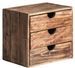 Caisse de rangement 3 tiroirs mahogany massif foncé Denise - Photo n°1