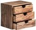 Caisse de rangement 3 tiroirs mahogany massif foncé Denise - Photo n°2