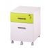 Caisson de bureau 2 tiroirs HUBLO blanc avec plumier – Rangement mobile pour dossiers suspendus - Photo n°1