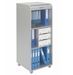 Caisson de bureau gris clair à rideau ORGA 110 cm – Meuble mobile avec tiroirs et rangement dossiers - Photo n°1