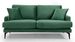 Canapé 2 places design tissu velouté vert Kombaz 175 cm - Photo n°1