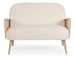 Canapé 2 places en bois de pin et rotin assise velours beige clair Kalida 115 cm - Photo n°2