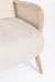 Canapé 2 places en bois de pin et rotin assise velours beige clair Kalida 115 cm - Photo n°4