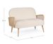Canapé 2 places en bois de pin et rotin assise velours beige clair Kalida 115 cm - Photo n°8