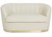 Canapé 2 places simili beige et pied métal doré Dorel 152 cm - Photo n°1