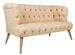 Canapé 2 places style Chesterfield tissu beige clair Wester 140 cm - Photo n°2