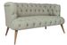 Canapé 2 places style Chesterfield tissu gris clair Wester 140 cm - Photo n°2