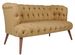 Canapé 2 places style Chesterfield tissu marron clair Wester 140 cm - Photo n°2