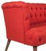 Canapé 2 places style Chesterfield tissu rouge Wester 140 cm - Photo n°3