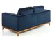 Canapé 2 places tissu bleu effet velours et bois de noyer Hastin - Photo n°3