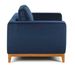 Canapé 2 places tissu bleu effet velours et bois de noyer Hastin - Photo n°4