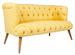 Canapé 2 places style Chesterfield tissu jaune Wester 140 cm - Photo n°2
