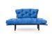 Canapé 2 places transformable en lit tissu bleu Pliaz 155 cm - Photo n°3