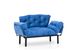 Canapé 2 places transformable en lit tissu bleu Pliaz 155 cm - Photo n°5