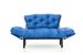 Canapé 2 places transformable en lit tissu bleu Pliaz 155 cm - Photo n°7