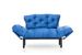 Canapé 2 places transformable en lit tissu bleu Pliaz 155 cm - Photo n°8