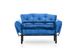 Canapé 2 places transformable en lit tissu bleu Pliaz 155 cm - Photo n°10