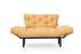Canapé 2 places transformable en lit tissu jaune Pliaz 155 cm - Photo n°8