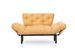 Canapé 2 places transformable en lit tissu jaune Pliaz 155 cm - Photo n°9