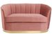 Canapé 2 places velours rose et pied métal doré Dorel 152 cm - Photo n°1