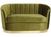 Canapé 2 places velours vert et pied métal doré Dorel 152 cm - Photo n°1
