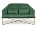 Canapé 2 places velours vert et pieds métal doré Luciole 130 cm - Photo n°1