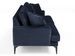 Canapé 3 places design tissu velouté bleu marine et pieds métal noir Kombaz 205 cm - Photo n°6