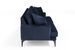Canapé 3 places design tissu velouté bleu marine et pieds métal noir Kombaz 205 cm - Photo n°9